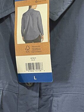 Women's Mountain Ripstop Long-Sleeve Top, Eddie Bauer, L, Blue, NWT
